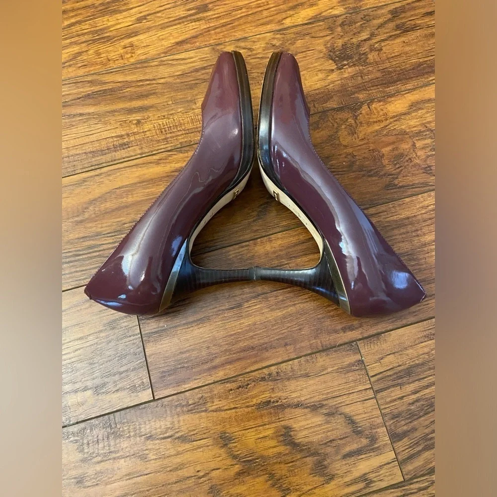 Cole Haan NikeAir Patent Leather Mature Classy Stiletto Size 10 B Business Plum
